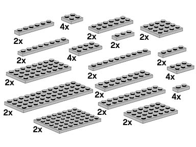 LEGO® Assorted Light Grey Plates