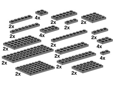 LEGO® Assorted Dark Grey Plates