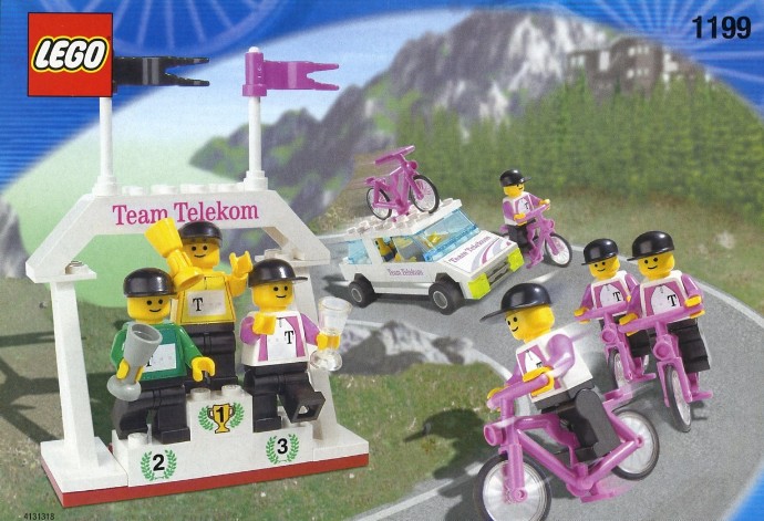 LEGO® Telekom Race Cyclists and Winners' Podium