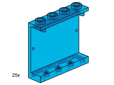 LEGO® 1x3x4 Wall Element Transparent Blue