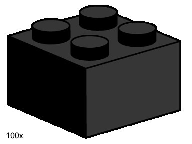 LEGO® 2x2 Black Bricks