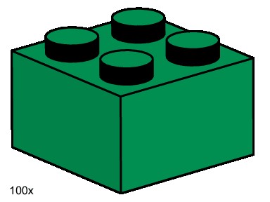 LEGO® 2x2 Dark Green Bricks
