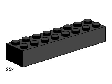 LEGO® 2x8 Black Bricks