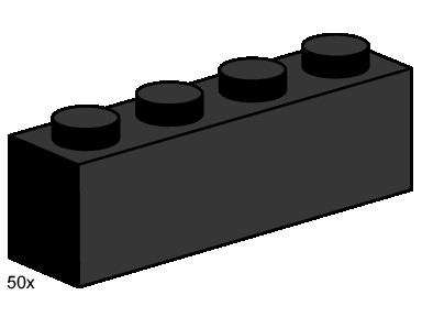 LEGO® 1x4 Black Bricks