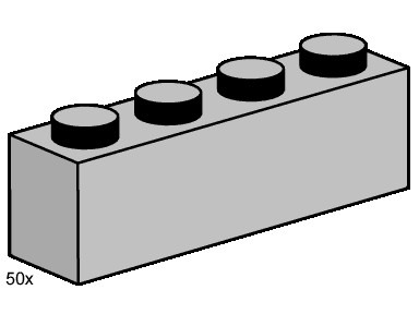 LEGO® 1x4 Light Grey Bricks
