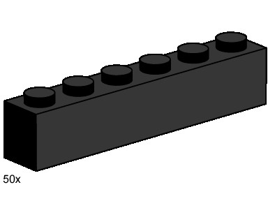 LEGO® 1x6 Black Bricks