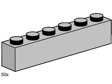 LEGO® 1x6 Light Grey Bricks