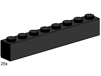 LEGO® 1x8 Black Bricks