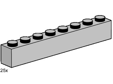 LEGO® 1x8 Light Grey Bricks