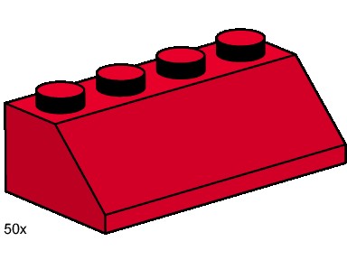 LEGO® 2x4 Roof Tiles Steep Sloped Red