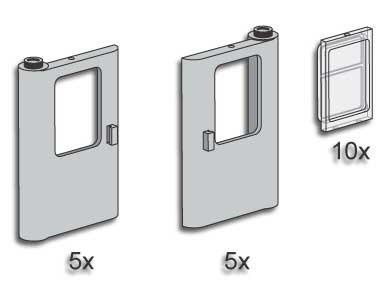 LEGO® Grey Train Doors with Panes