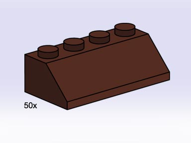 LEGO® 2x4 Roof Tiles Steep Sloped Brown