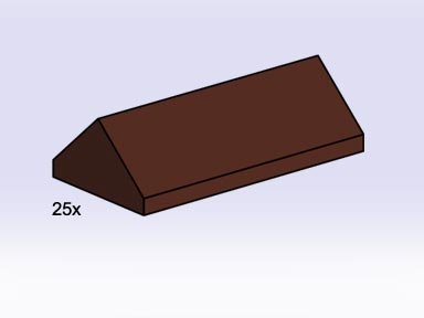 LEGO® 2x4 Ridge Roof Tiles Steep Sloped Brown