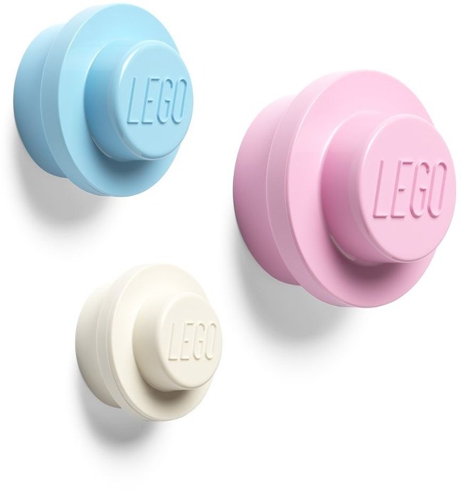 LEGO® Pink Light Blue and White Wall Hanger Set