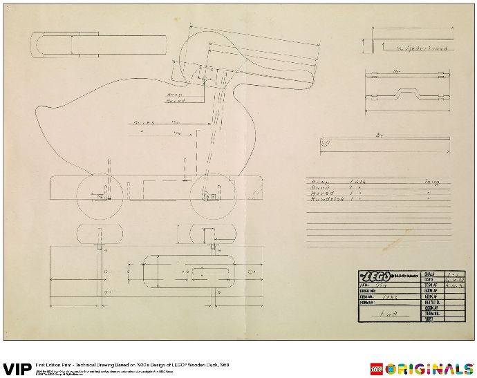 LEGO® 1st Edition of Wooden Duck Print, 1958