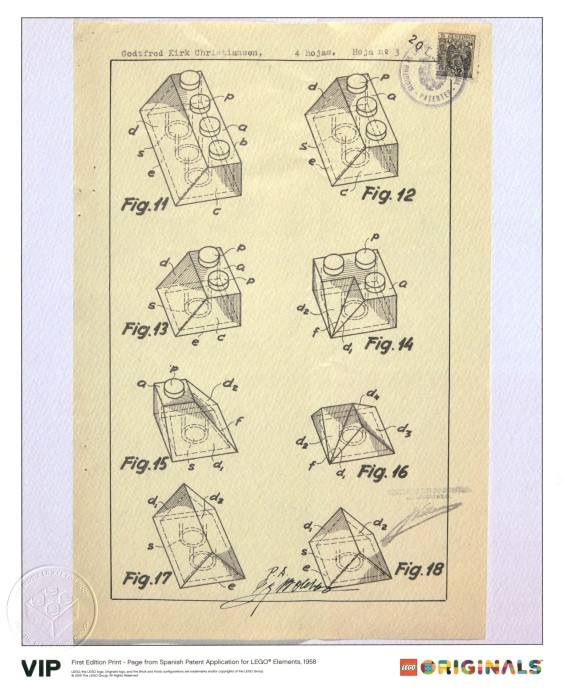 LEGO® Spanish Patent LEGO Elements 1958