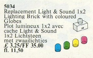 LEGO® Light and Sound 1 x 2 Lighting Brick and 4 Colour Globes