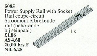 LEGO® Insulating Track Plus Socket 12V (Isolating Rail)