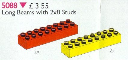 LEGO® Duplo Long Beams 2 x 8 Red and Yellow