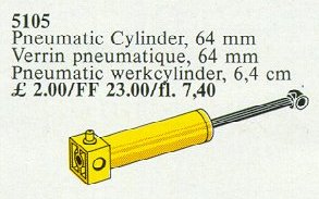 LEGO® Pneumatic Piston Cylinder 64 mm Yellow
