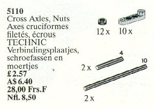 LEGO® Cross Axles, Nuts