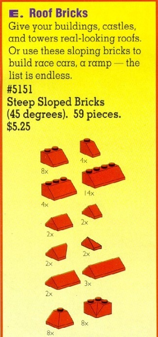 LEGO® Roof Bricks Steep 45 Degrees Red