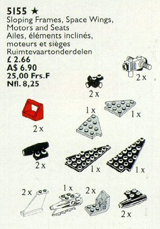 LEGO® Sloping Frames, Space Wings, Motors and Seats