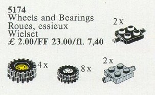 LEGO® Wheels and Bearings (Grooved Tyres and Hubs)