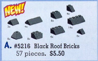 LEGO® Black Roof Bricks Assorted