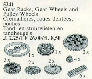 LEGO® Gear Rack and Wheels, Wedge-Belt and Crown Wheels