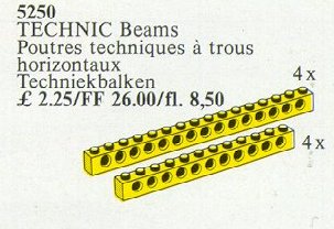 LEGO® 8 Technic Beams Yellow