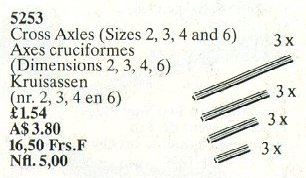 LEGO® Cross Axles Sizes 2, 3, 4 and 6