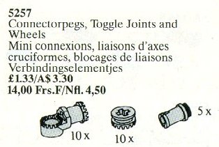 LEGO® Connector Pegs, Toggle Joints and Wheels