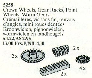 LEGO® Crown Wheels, Gear Racks, Point Wheels, Worm Gears