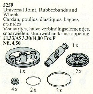 LEGO® Universal Joint, Rubber Bands and Wheels