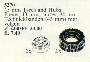 LEGO® 2 Tyres and Hubs 43 mm