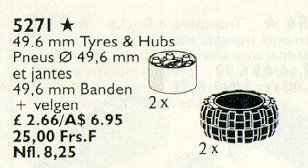 LEGO® Tyres and Hubs 49.6 mm White