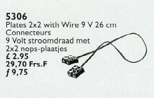 LEGO® Plates 2 x 2 with Wire, 9V, 26 cm