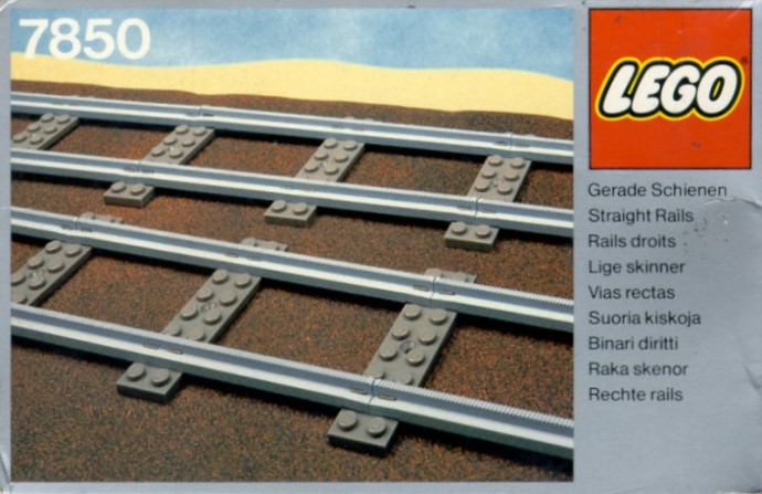 LEGO® 8 Straight Rails Grey 4.5 V