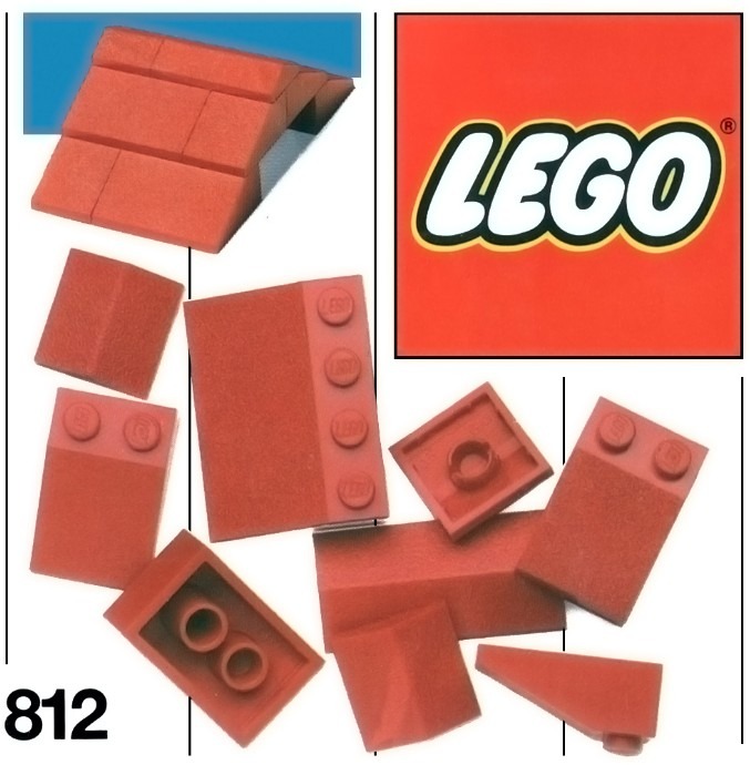 LEGO® Red Roof Bricks, Shallow Pitch