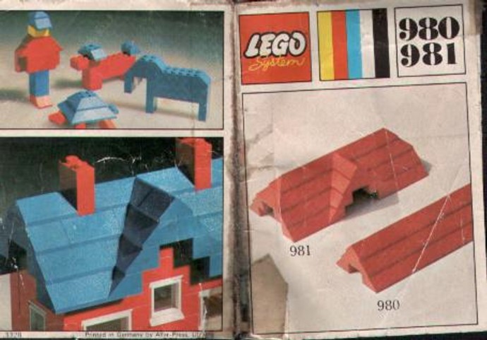 LEGO® 23 sloping bricks, including roof peak bricks, Red