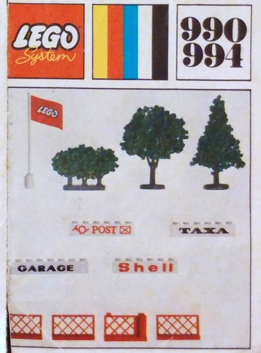 LEGO® Trees and Signs (1971 version with granulated trees and 4 bricks)