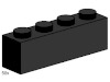 Image for LEGO® set 3468 1x4 Black Bricks