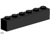 Image for LEGO® set 3473 1x6 Black Bricks