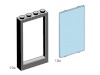Image for LEGO® set 3508 1x4x5 Black Window with Transparent Light Blue Pane